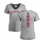 NFL Women's Nike Arizona Cardinals #85 Gabe Holmes Ash Backer V-Neck T-Shirt