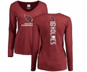 NFL Women's Nike Arizona Cardinals #85 Gabe Holmes Maroon Backer Long Sleeve T-Shirt
