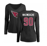 NFL Women's Nike Arizona Cardinals #90 Robert Nkemdiche Black Name & Number Logo Long Sleeve T-Shirt