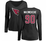 NFL Women's Nike Arizona Cardinals #90 Robert Nkemdiche Black Name & Number Logo Long Sleeve T-Shirt