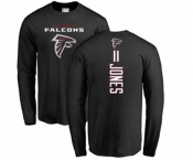 Football Atlanta Falcons #11 Julio Jones Black Backer Long Sleeve T-Shirt