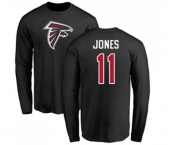 Football Atlanta Falcons #11 Julio Jones Black Name & Number Logo Long Sleeve T-Shirt