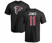 Football Atlanta Falcons #11 Julio Jones Black Name & Number Logo T-Shirt