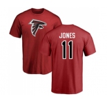 Football Atlanta Falcons #11 Julio Jones Red Name & Number Logo T-Shirt