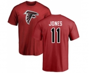 Football Atlanta Falcons #11 Julio Jones Red Name & Number Logo T-Shirt