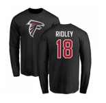 Football Atlanta Falcons #18 Calvin Ridley Black Name & Number Logo Long Sleeve T-Shirt