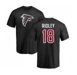 Football Atlanta Falcons #18 Calvin Ridley Black Name & Number Logo T-Shirt