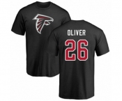 Football Atlanta Falcons #26 Isaiah Oliver Black Name & Number Logo T-Shirt