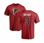 Football Atlanta Falcons #3 Matt Bryant Red Name & Number Logo T-Shirt
