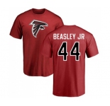 Football Atlanta Falcons #44 Vic Beasley Red Name & Number Logo T-Shirt