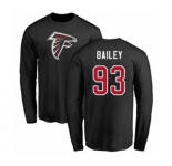 Football Atlanta Falcons #93 Allen Bailey Black Name & Number Logo Long Sleeve T-Shirt