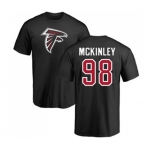 Football Atlanta Falcons #98 Takkarist McKinley Black Name & Number Logo T-Shirt