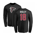NFL Nike Atlanta Falcons #18 Calvin Ridley Black Name & Number Logo Long Sleeve T-Shirt