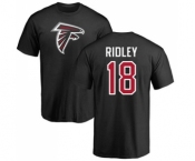 NFL Nike Atlanta Falcons #18 Calvin Ridley Black Name & Number Logo T-Shirt