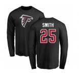 NFL Nike Atlanta Falcons #25 Ito Smith Black Name & Number Logo Long Sleeve T-Shirt