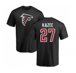 NFL Nike Atlanta Falcons #27 Damontae Kazee Black Name & Number Logo T-Shirt
