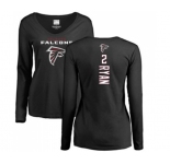 Football Women's Atlanta Falcons #2 Matt Ryan Black Backer Long Sleeve T-Shirt