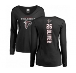 Football Women's Atlanta Falcons #26 Isaiah Oliver Black Backer Long Sleeve T-Shirt