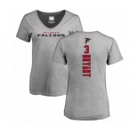 Football Women's Atlanta Falcons #3 Matt Bryant Ash Backer T-Shirt
