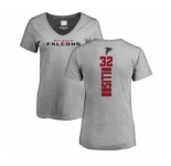 Football Women's Atlanta Falcons #32 Qadree Ollison Ash Backer T-Shirt