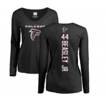 Football Women's Atlanta Falcons #44 Vic Beasley Black Backer Long Sleeve T-Shirt
