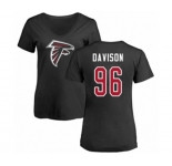 Football Women's Atlanta Falcons #96 Tyeler Davison Black Name & Number Logo T-Shirt