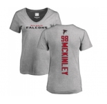 Football Women's Atlanta Falcons #98 Takkarist McKinley Ash Backer T-Shirt