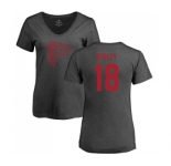 NFL Women's Nike Atlanta Falcons #18 Calvin Ridley Ash One Color T-Shirt