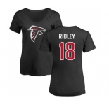 NFL Women's Nike Atlanta Falcons #18 Calvin Ridley Black Name & Number Logo T-Shirt
