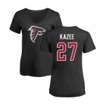 NFL Women's Nike Atlanta Falcons #27 Damontae Kazee Black Name & Number Logo T-Shirt