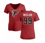 NFL Women's Nike Atlanta Falcons #99 Terrell McClain Red Name & Number Logo T-Shirt