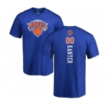 NBA Nike New York Knicks #00 Enes Kanter Royal Blue Backer T-Shirt