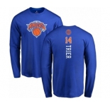 NBA Nike New York Knicks #14 Allonzo Trier Royal Blue Backer Long Sleeve T-Shirt