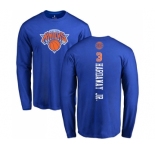 NBA Nike New York Knicks #3 Tim Hardaway Jr. Royal Blue Backer Long Sleeve T-Shirt