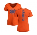 NBA Women's Nike New York Knicks #00 Enes Kanter Orange One Color Backer Slim-Fit V-Neck T-Shirt