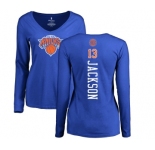 NBA Women's Nike New York Knicks #13 Mark Jackson Royal Blue Backer Long Sleeve T-Shirt