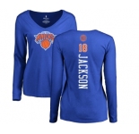 NBA Women's Nike New York Knicks #18 Phil Jackson Royal Blue Backer Long Sleeve T-Shirt