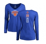 NBA Women's Nike New York Knicks #19 Willis Reed Royal Blue Backer Long Sleeve T-Shirt