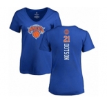 NBA Women's Nike New York Knicks #21 Damyean Dotson Royal Blue Backer T-Shirt
