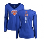 NBA Women's Nike New York Knicks #23 Trey Burke Royal Blue Backer Long Sleeve T-Shirt