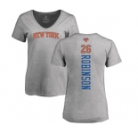 NBA Women's Nike New York Knicks #26 Mitchell Robinson Ash Backer T-Shirt