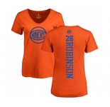 NBA Women's Nike New York Knicks #26 Mitchell Robinson Orange One Color Backer Slim-Fit V-Neck T-Shirt