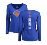 NBA Women's Nike New York Knicks #3 Tim Hardaway Jr. Royal Blue Backer Long Sleeve T-Shirt