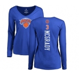 NBA Women's Nike New York Knicks #3 Tracy McGrady Royal Blue Backer Long Sleeve T-Shirt