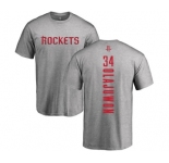 NBA Nike Houston Rockets #34 Hakeem Olajuwon Ash Backer T-Shirt