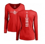 NBA Women's Nike Houston Rockets #0 Marquese Chriss Red Backer Long Sleeve T-Shirt