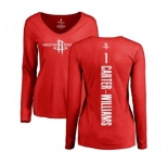 NBA Women's Nike Houston Rockets #1 Michael Carter-Williams Red Backer Long Sleeve T-Shirt