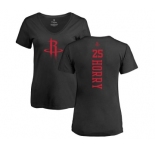 NBA Women's Nike Houston Rockets #25 Robert Horry Black One Color Backer Slim-Fit V-Neck T-Shirt