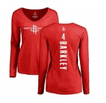 NBA Women's Nike Houston Rockets #4 Charles Barkley Red Backer Long Sleeve T-Shirt