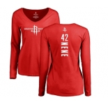 NBA Women's Nike Houston Rockets #42 Nene Red Backer Long Sleeve T-Shirt
